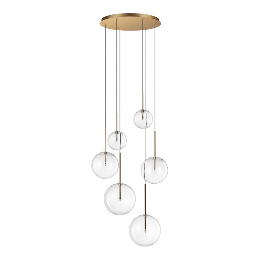 Ideal Lux - LED Lühter EQUINOXE 6xG4/2W/230V d. 65 cm messing/läbipaistev