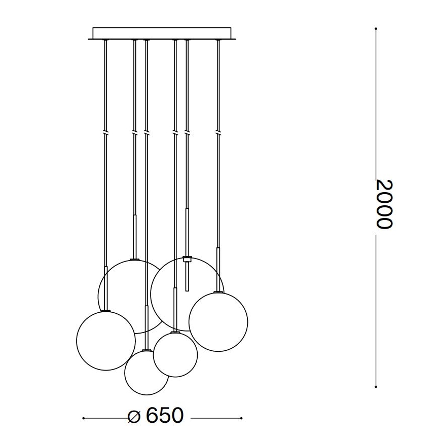 Ideal Lux - LED Lühter EQUINOXE 6xG4/2W/230V d. 65 cm messing/läbipaistev