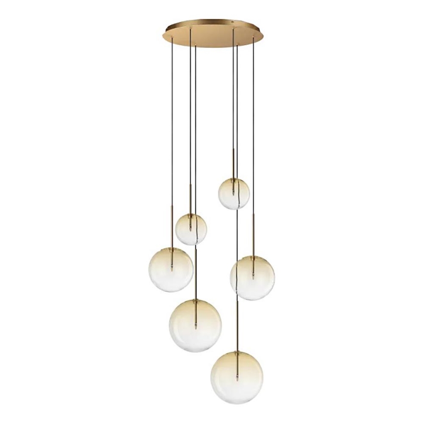 Ideal Lux - LED Lühter EQUINOXE 6xG4/2W/230V d. 65 cm messing/suitsune