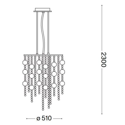 Ideal Lux - LED Kristall-lühter EVASIONE 10xG9/3W/230V d. 51 cm läikiv kroom