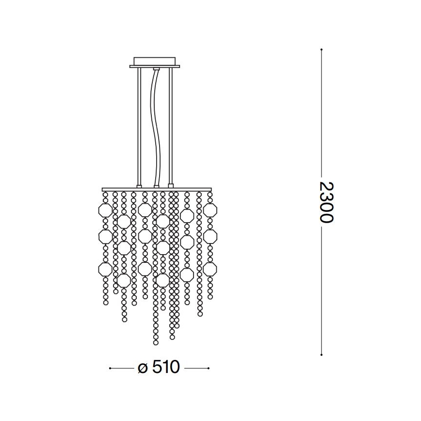 Ideal Lux - LED Kristall-lühter EVASIONE 10xG9/3W/230V d. 51 cm läikiv kroom