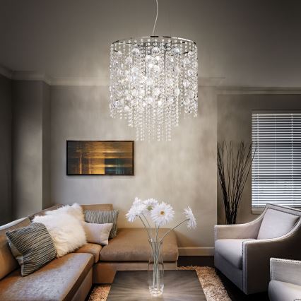 Ideal Lux - LED Kristall-lühter EVASIONE 8xG9/3W/230V d. 41 cm läikiv kroom