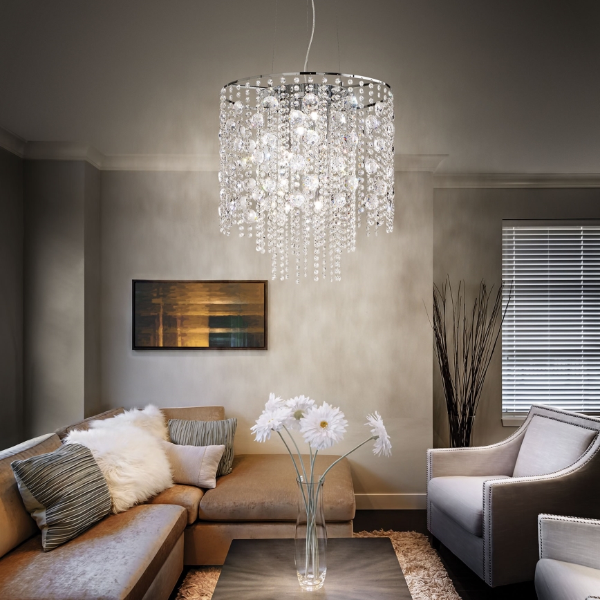 Ideal Lux - LED Kristall-lühter EVASIONE 8xG9/3W/230V d. 41 cm läikiv kroom