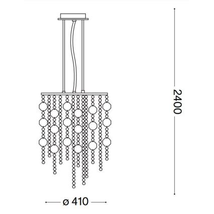 Ideal Lux - LED Kristall-lühter EVASIONE 8xG9/3W/230V d. 41 cm läikiv kroom