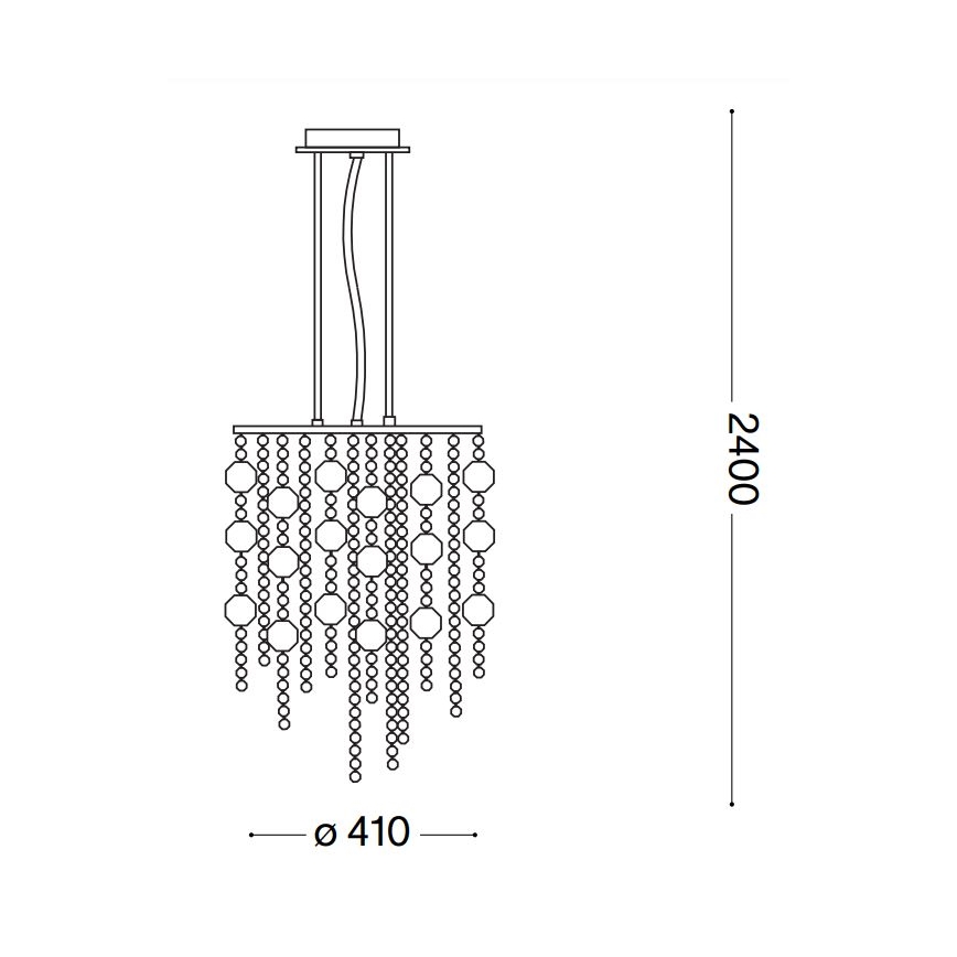 Ideal Lux - LED Kristall-lühter EVASIONE 8xG9/3W/230V d. 41 cm läikiv kroom