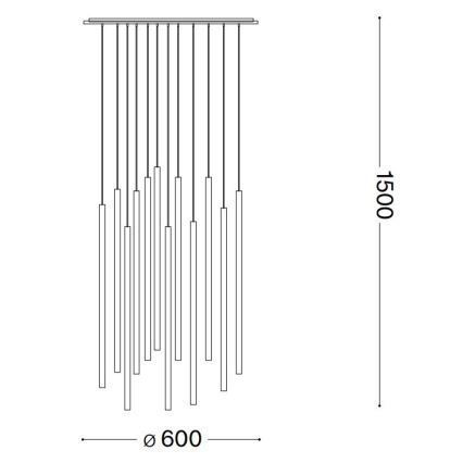 Ideal Lux - LED Lühter FILO LED/25W/230V messing