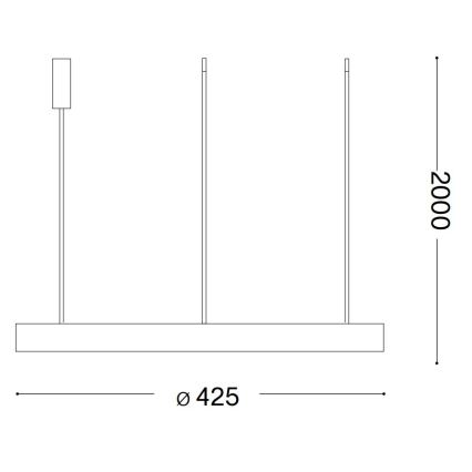 Ideal Lux - LED Lühter GEMINI LED/38W/230V d. 42,5 cm CRI 90 must