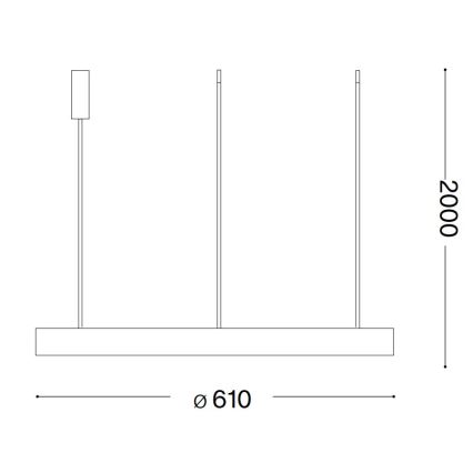 Ideal Lux - LED Lühter GEMINI LED/48W/230V d. 61 cm CRI 90 kuldne