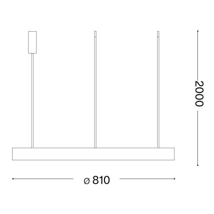 Ideal Lux - LED Lühter GEMINI LED/59W/230V d. 81 cm CRI 90 kuldne