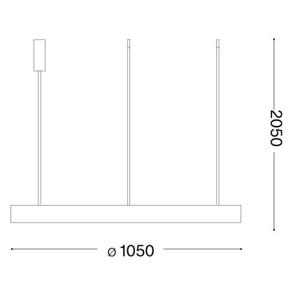 Ideal Lux - LED Lühter GEMINI LED/82W/230V d. 105 cm CRI 90 kuldne