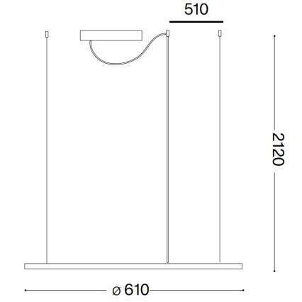 Ideal Lux - LED Lühter HULAHOOP LED/28W/230V 3000K d. 61 cm CRI 90 valge