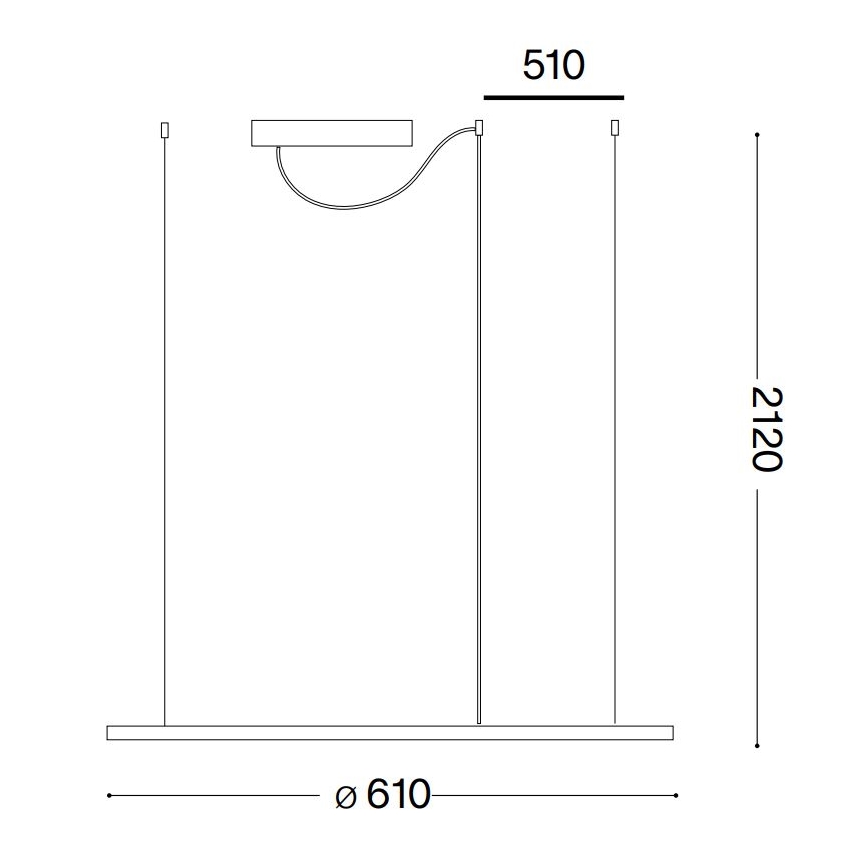 Ideal Lux - LED Lühter HULAHOOP LED/28W/230V 3000K d. 61 cm CRI 90 valge