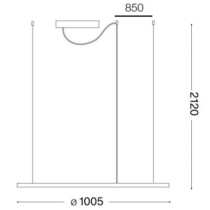 Ideal Lux - LED Lühter HULAHOOP LED/46W/230V 3000K d. 100 cm CRI 90 valge