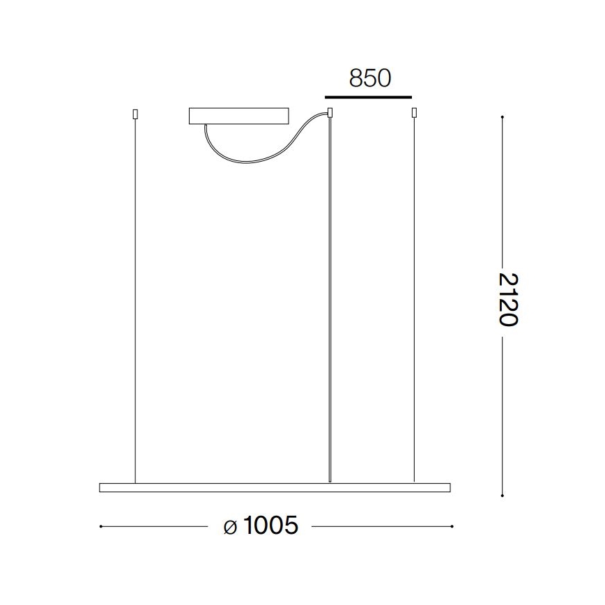 Ideal Lux - LED Lühter HULAHOOP LED/46W/230V 3000K d. 100 cm CRI 90 valge