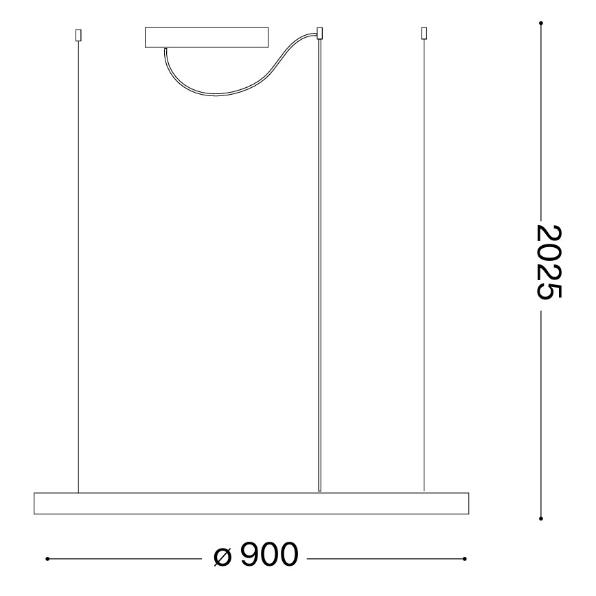 Ideal Lux - LED-rippvalgusti kaablil ORACLE SLIM LED/53W/230V 3000K CRI 90 Ø 90 cm kuldne