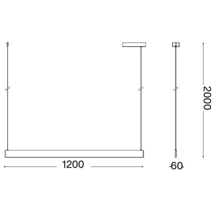 Ideal Lux - LED-lühter kaabliga DESK LED/36W/230V 120 cm CRI 90 valge