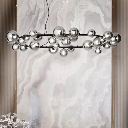 Ideal Lux - LED-lühter traadil PERLAGE 30xG9/3W/230V 143 cm must/suitsune must