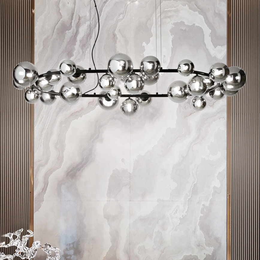 Ideal Lux - LED-lühter traadil PERLAGE 30xG9/3W/230V 143 cm must/suitsune must