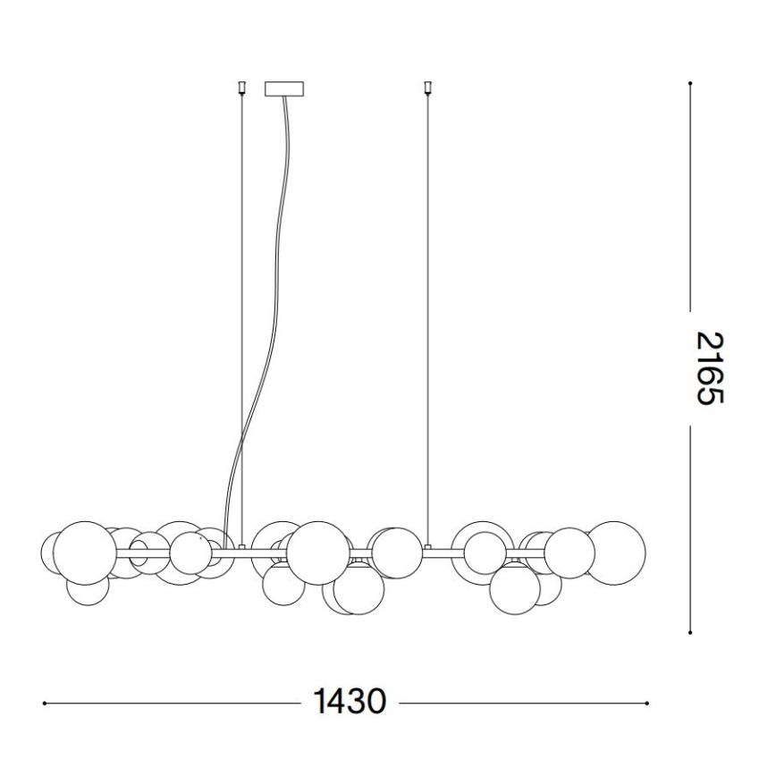 Ideal Lux - LED-lühter traadil PERLAGE 30xG9/3W/230V 143 cm must/suitsune must