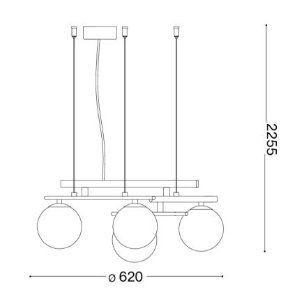 Ideal Lux - LED-lühter kaablil ATLAS 4xG9/3W/230V kuldne