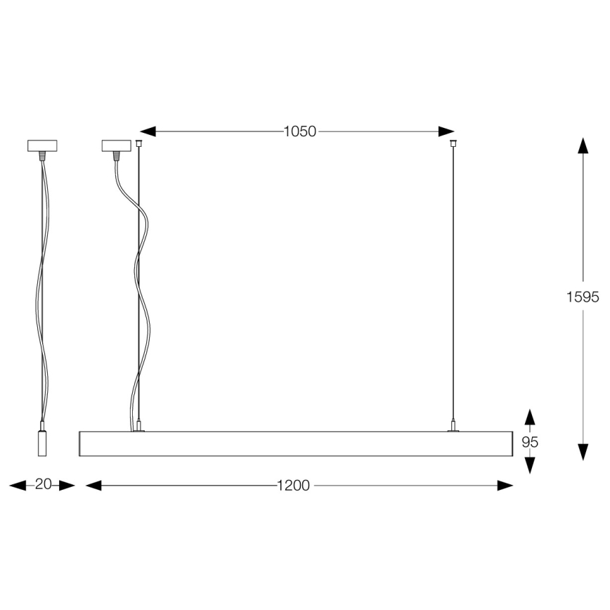Ideal Lux - LED-lühter kaablil LINUS LED/32W/230V 3000K CRI 90 120 cm valge