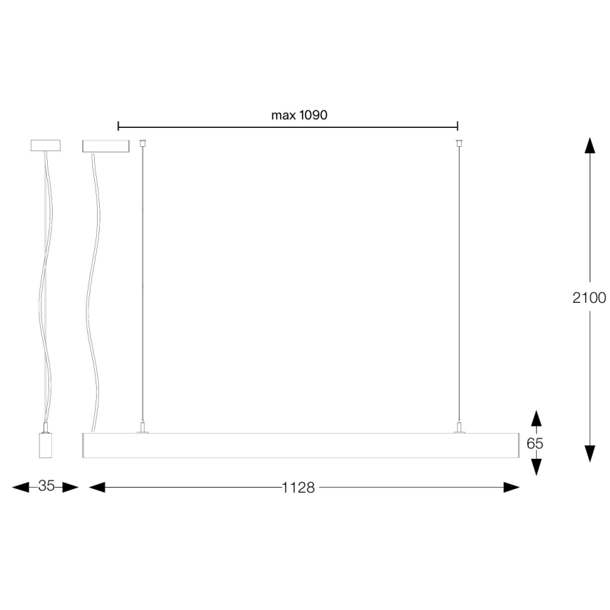 Ideal Lux - LED lühter kaablil OFFICE LED/30W/230V 3000K CRI 90 valge