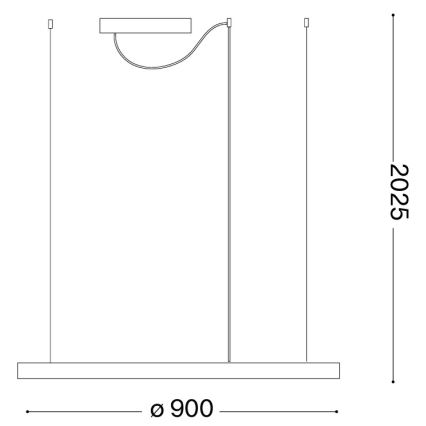 Ideal Lux - LED-lühter kaablil ORACLE SLIM LED/53W/230V 3000K CRI 90 läbimõõt 90 cm kuldne