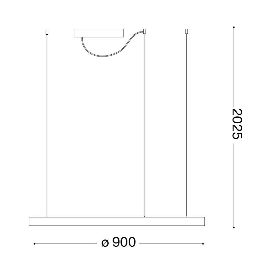 Ideal Lux - LED-lühter kaablil ORACLE SLIM LED/53W/230V 3000K CRI 90 läbimõõt 90 cm kuldne