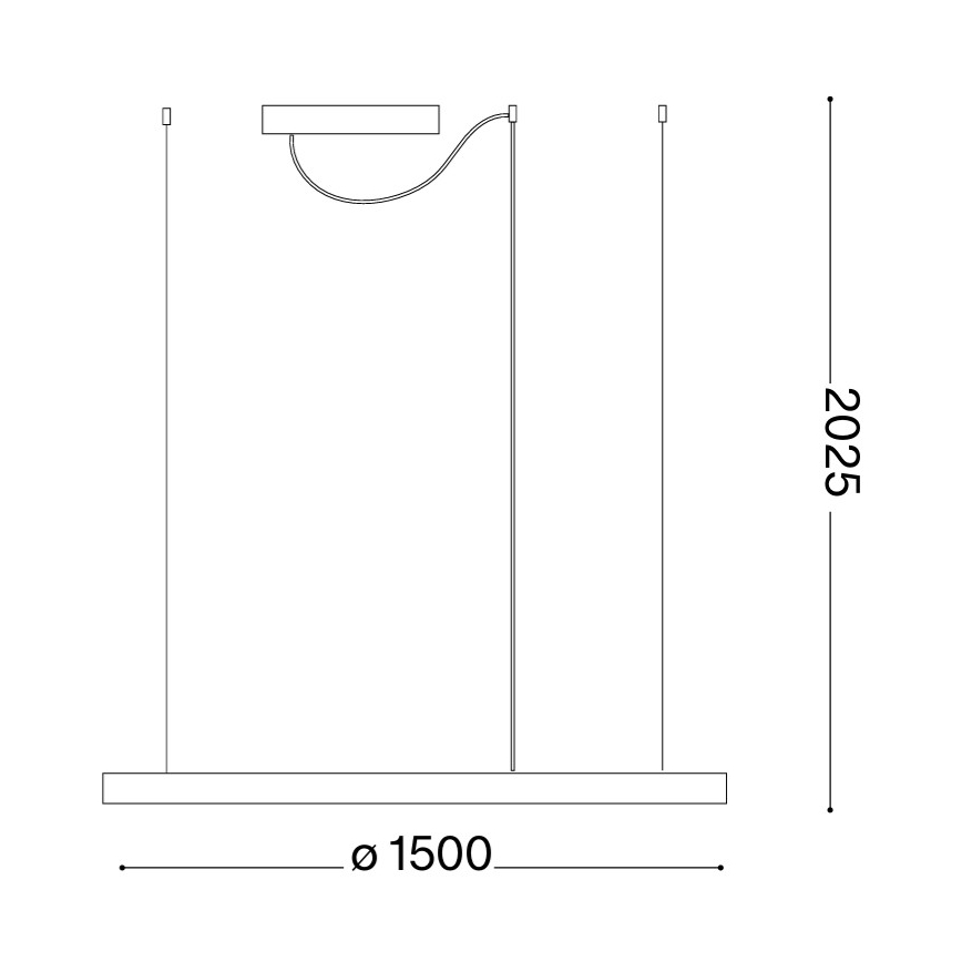 Ideal Lux - ORACLE SLIM LED-lühter riputuskaabliga LED/81W/230V 3000K CRI 90 läbimõõt 150 cm kuldne