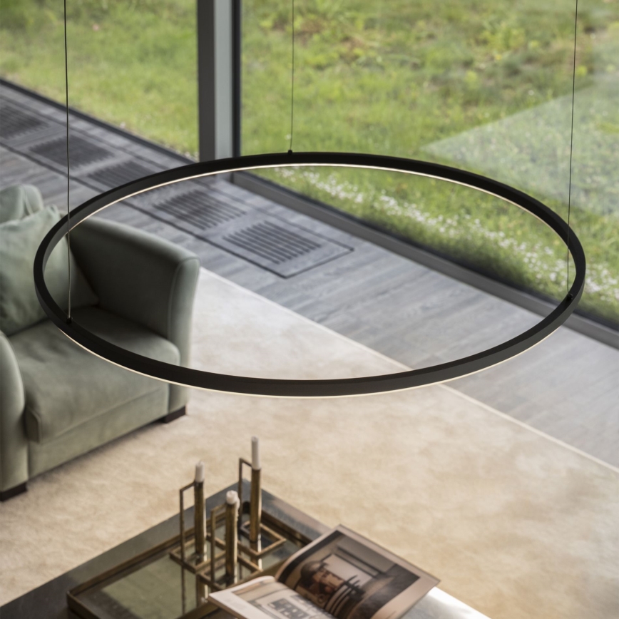 Ideal Lux - ORACLE SLIM LED-lühter kaablil 83W/230V 2700K CRI 90, läbimõõt 150 cm, must