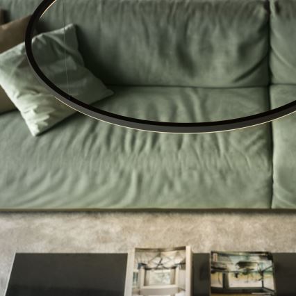 Ideal Lux - ORACLE SLIM LED-lühter kaablil 83W/230V 2700K CRI 90, läbimõõt 150 cm, must