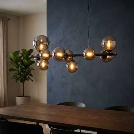 Ideal Lux - LED-lühter kaablil PERLAGE 10xG9/3W/230V 81 cm must/suitsumust