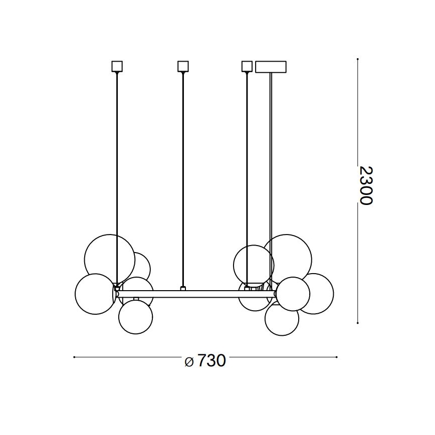 Ideal Lux - LED-lühter kaablil PERLAGE 11xG9/3W/230V Ø 73 cm kuldne/suitsune beež
