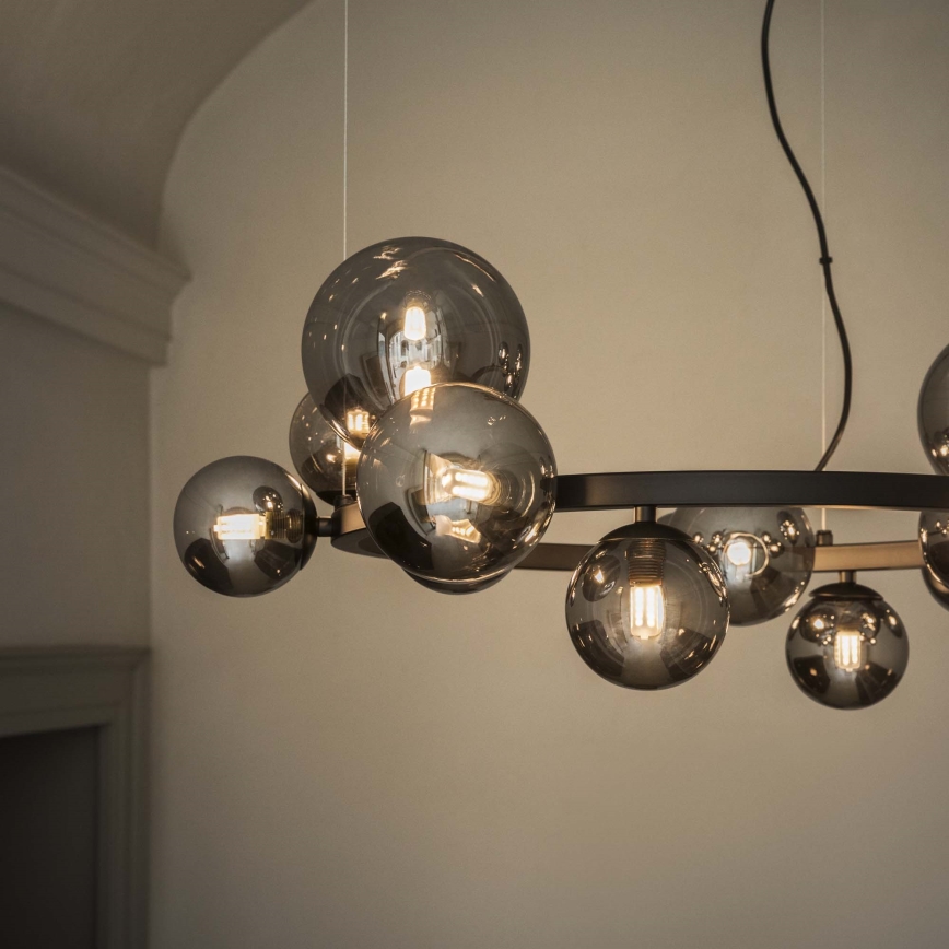 Ideal Lux - LED-lühter kaablil PERLAGE 25xG9/3W/230V 110 cm must/suitsune must