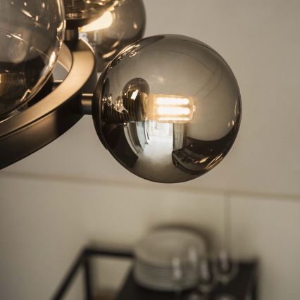Ideal Lux - LED-lühter kaablil PERLAGE 25xG9/3W/230V 110 cm must/suitsune must
