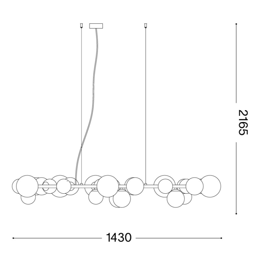 Ideal Lux - LED-lühter kaablil PERLAGE 30xG9/3W/230V 143 cm kuldne/suitsune beež