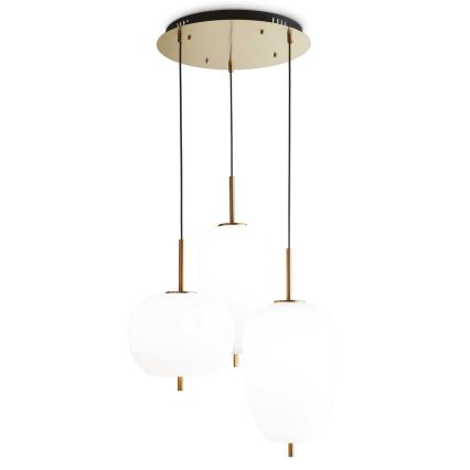 Ideal Lux - LED-lühter kaablil UMILE LED/55W/230V Ø 63 cm CRI 90 messing/valge