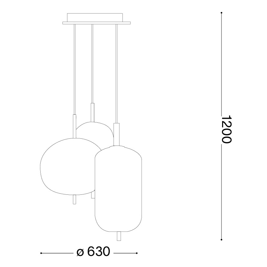Ideal Lux - LED-lühter kaablil UMILE LED/55W/230V Ø 63 cm CRI 90 messing/valge
