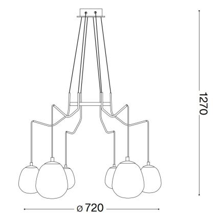 Ideal Lux - LED Lühter KAROUSEL 6xG9/3W/230V d. 72 cm messing