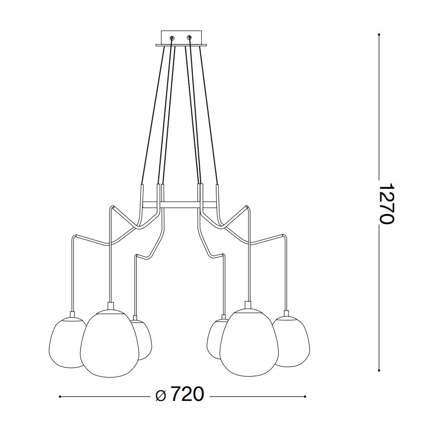 Ideal Lux - LED Lühter KAROUSEL 6xG9/3W/230V d. 72 cm messing