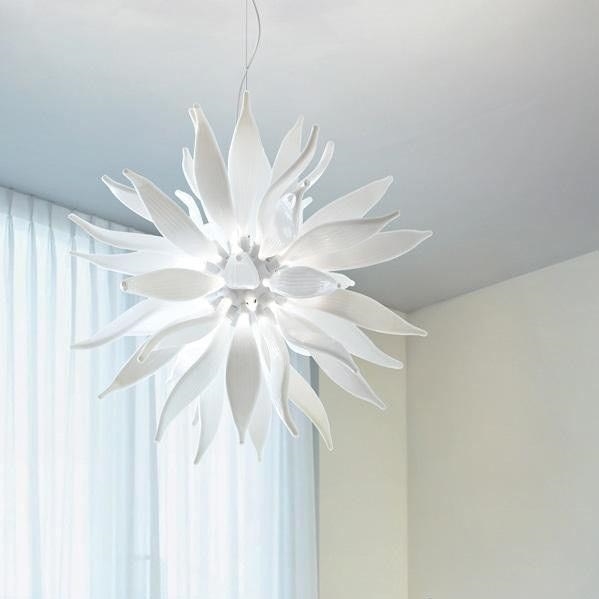 Ideal Lux - LED Lühter LEAVES 12xG9/3W/230V d. 80 cm valge