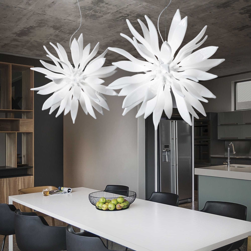 Ideal Lux - LED Lühter LEAVES 12xG9/3W/230V d. 80 cm valge