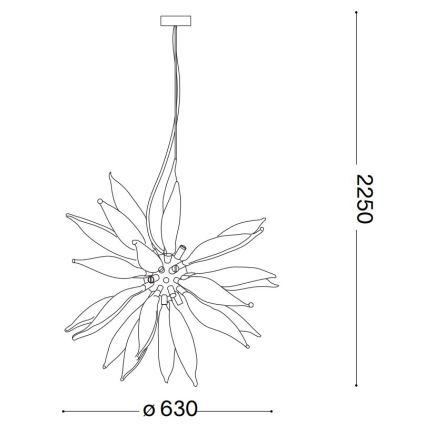 Ideal Lux - LED Lühter LEAVES 8xG9/3W/230V d. 63 cm valge