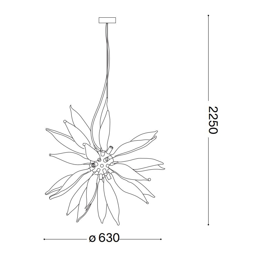Ideal Lux - LED Lühter LEAVES 8xG9/3W/230V d. 63 cm valge