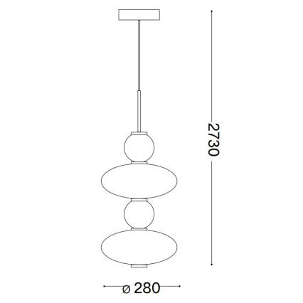 Ideal Lux - LED Lühter LUMIERE LED/34W/230V