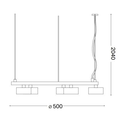 Ideal Lux - LED Lühter MINOR 5xGX53/9W/230V d. 50 cm must