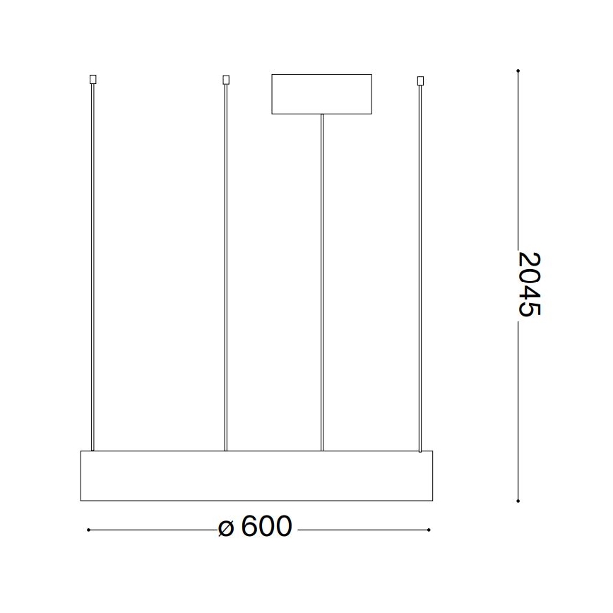 Ideal Lux - LED Lühter ORACLE LED/33W/230V 3000K d. 60 cm CRI 90 must