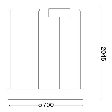 Ideal Lux - LED Lühter ORACLE LED/35W/230V 3000K d. 70 cm CRI 90 must