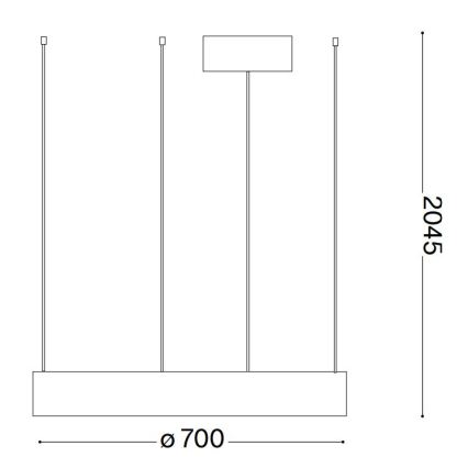 Ideal Lux - LED Lühter ORACLE LED/35W/230V 3000K d. 70 cm CRI 90 valge