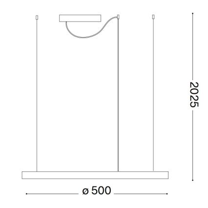Ideal Lux - LED Hämardatav lühter ORACLE SLIM LED/29W/230V 3000K d. 50 cm must